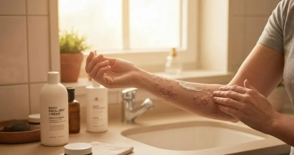 Łuszczyca na przedramieniu