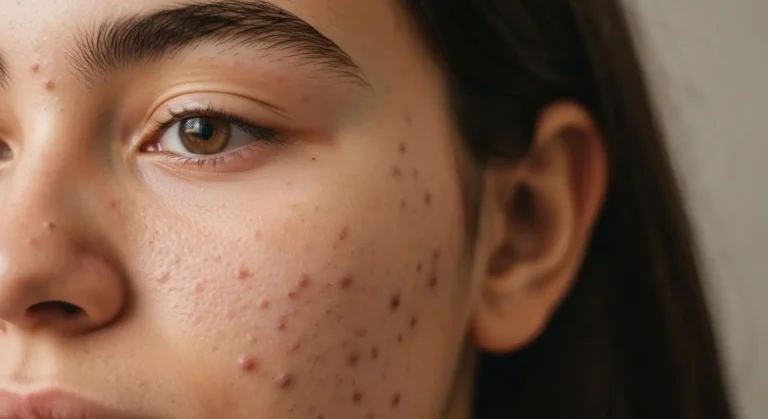 Trądzik pospolity na twarzy